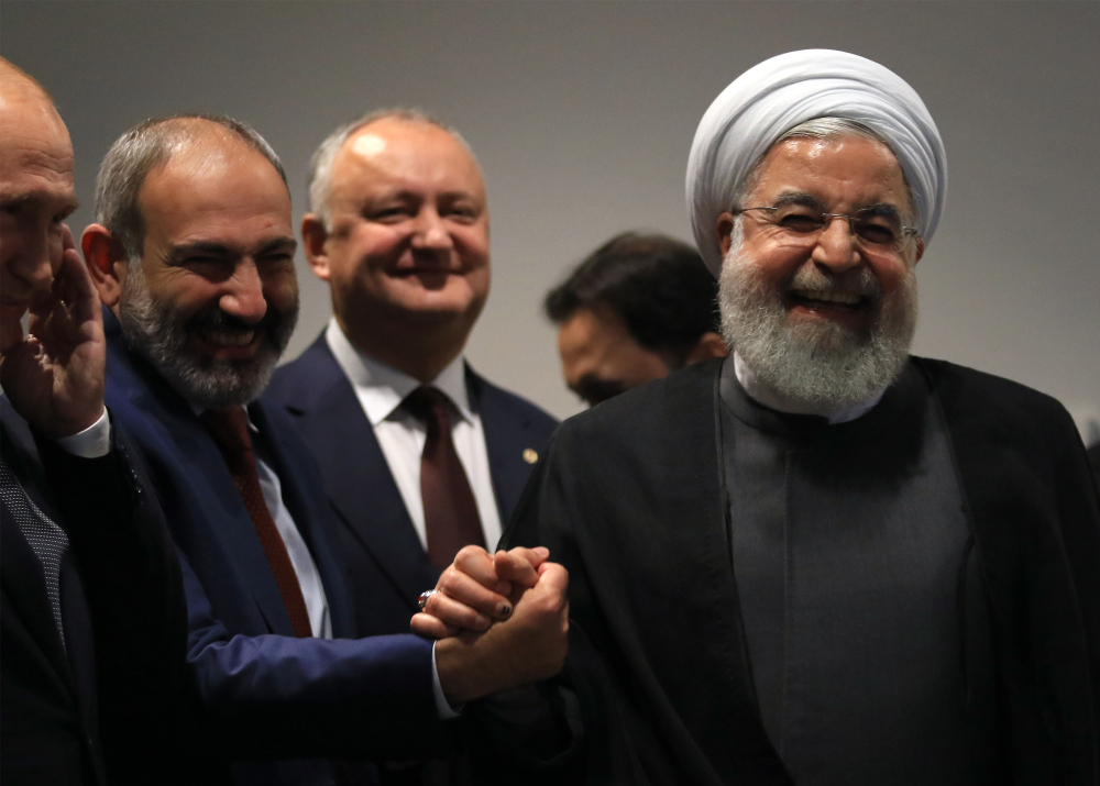 Who is Iran supporting in the Karabakh war between Armenia and Azerbaijan?